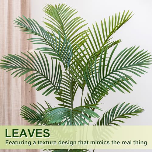 VIVATREES Palm Tree 6FT Artificial, 72in Tall Faux Palm Tree with 15.7 White Planter, Fake Potted Tree for Indoor & Outdoor Home Office Decor - style: 6ft-white