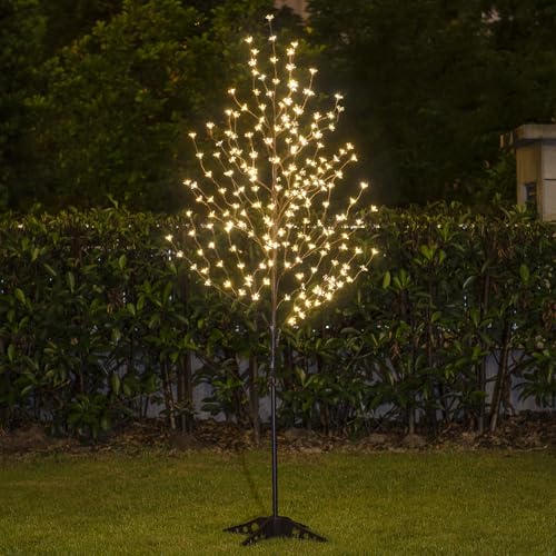LIGHTSHARE 6.5 feet 208L LED Lighted Cherry Blossom Tree, Warm White, Decorate Home Garden, Spring, Summer, Wedding, Birthday, Christmas Holiday, Party, for Indoor and Outdoor Use - style: 6FT Warm White