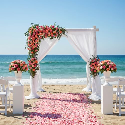 Xindojuz 2000 Pcs White Rose Petals for Wedding, 2" Artificial Silk Fake Flower Petals Romantic Decorations for Home Party Engagement Birthday Event Anniversary Party Backdrop Supplies(Pink)