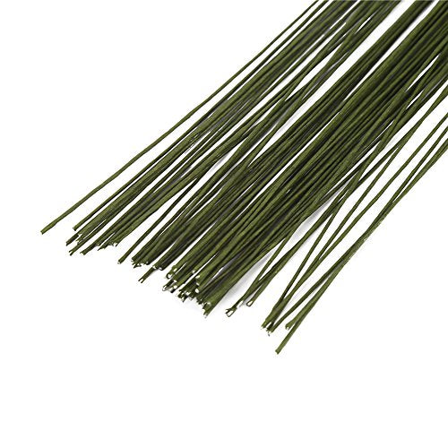 DECORA 26 Gauge Dark Green Floral Wire for Flower Wrap16 inch,50/Package - color: Dark Green