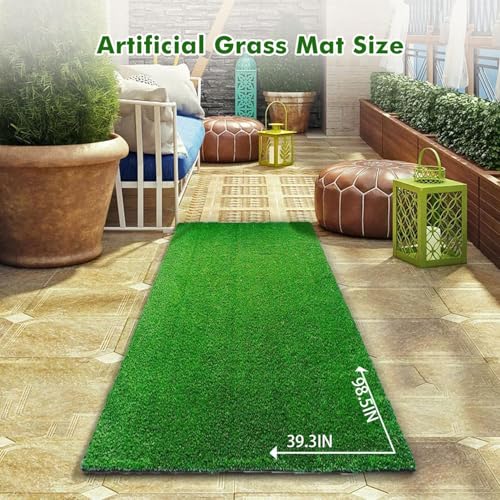 98.5 x 39.3in Dog Grass Pad, Extra Large Artificial Grass Turf Mat, Fake Grass for Large Dog Potty Training Indoor Outdoor Balcony Patio Lawn Decoration - size: 98.5 x 39.3 Inch (Pack of 1)