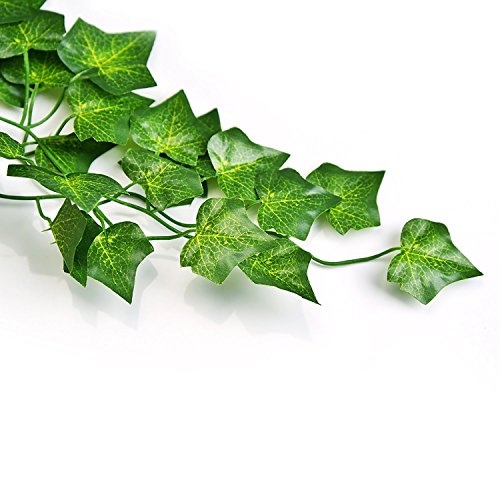 Unilove 168 feet Fake Foliage Garland Leaves Decoration Artificial Greenery Ivy Vine Plants for Home Decor Indoor Outdoors (Ivy Leaves) - color: Ivy Leaves