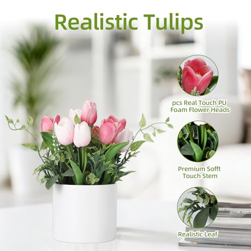 10 Real Touch Lilies, Lifelike Artificial Flowers for Wedding Decor, Home Garden Accents, and Elegant Easter Centerpieces - color: Rose Red-02, size: porcelain
