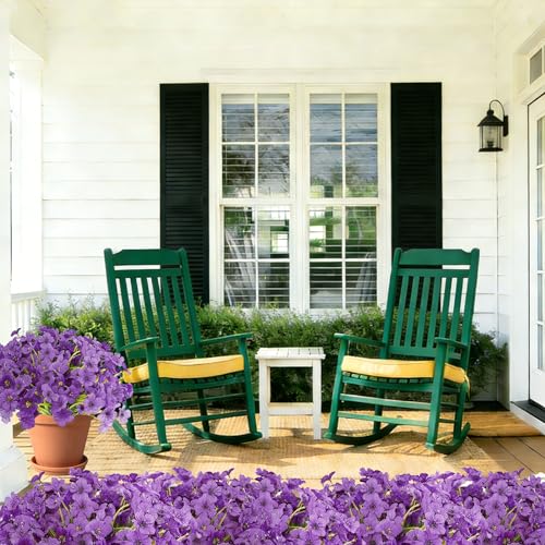 16 Bundles Artificial Flowers for Outdoors Fake Purple Flowers Faux Plants for Indoor Outside Garden Porch Window Box Hanging Planters Home Farmhouse - color: Purple, size: 15inches-16pcs