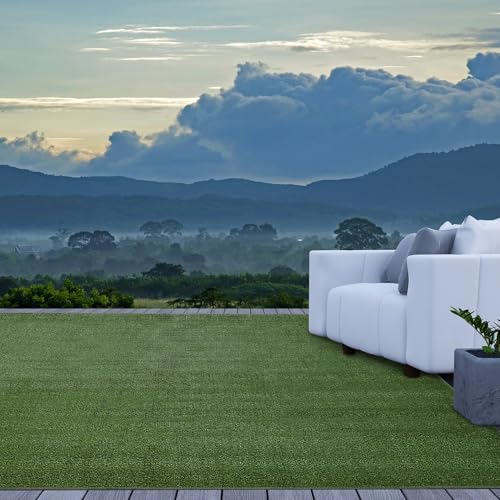 iCustomRug Synthetic Grass Rug – 6 x 11ft Lawn Green Turf Carpet for Patios, Yards, Boats, Camping – Indoor/Outdoor Use - color: Green, size: 6 x 11ft