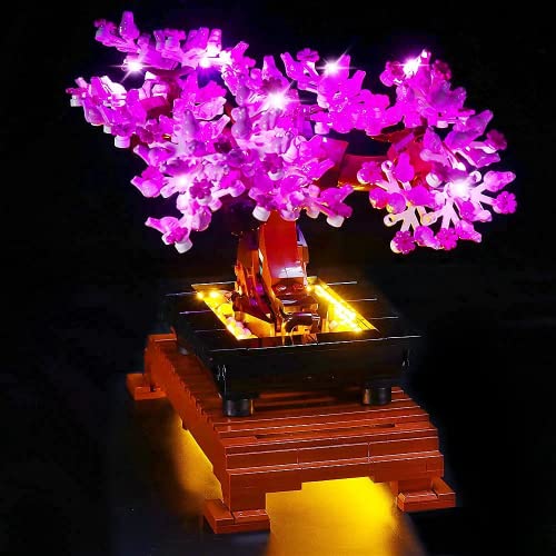 Upgraded LED Light Kit for Lego Botanicals Bonsai Tree Building Set, Compatible with Lego 10281 Pink Models, Home Decoration Lights Valentines Day Gift (Only Light, No Building Models) - color: 10281 Bonsai Pink, size: Standard Version