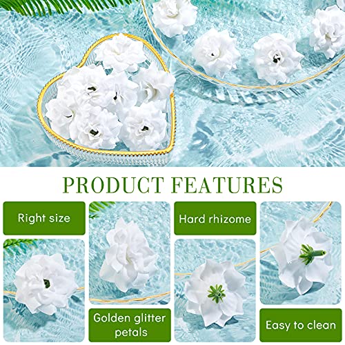 Syhood 100 Pieces 1.77" White Artificial Roses Head Bulk Small Silk Fake Rose Buds for Decoration, DIY Crafts, Wedding Centerpieces Bridal Shower Party Home Garland Decor - color: White