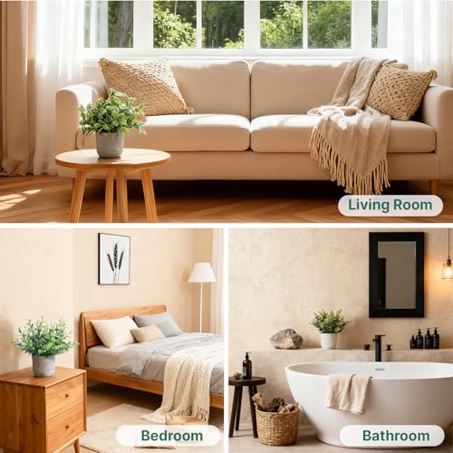 3-Pack Potted Artificial Plants, Small Eucalyptus Faux Plants for Shelf Desk Home Bathroom Farmhouse Room Coffee Table Decor (A Sage Green) - color: A Sage Green