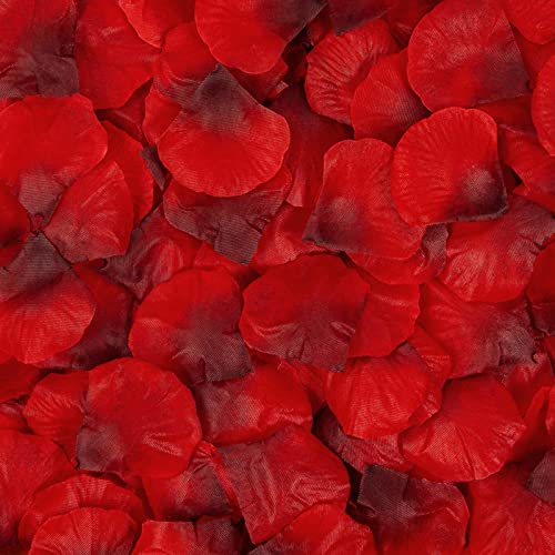 Ouddy Decor 5000 Pcs Rose Petals Artificial Flower for Valentine's Wedding Decor Romantic Night Event Anniversary Shower Engagement Party Home Mothers Day Decorations, Deep Red - color: Deep Red