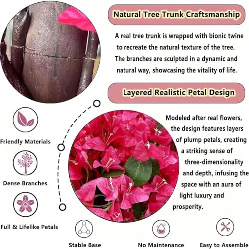 Japanese Artificial Cherry Tree Cherry Blossom Fake Indoor Outdoor Home Office Party Wedding Hotel, Red, H5.9*L4.9ft - color: Red, size: H5.9*L4.9ft