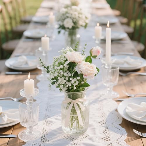DomeStar Artificial Baby’s Breath Flowers – 42 PCS White Fake Gypsophila for Wedding Centerpieces, Home Decoration, DIY Crafts, Bridal Shower, Party Decor & Gifts