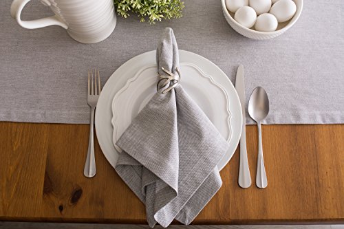 DII Chambray Kitchen, Tabletop Collection, Stone, 14x72 Table Runner - color: Stone, size: 72" x 14" (Rectangular)
