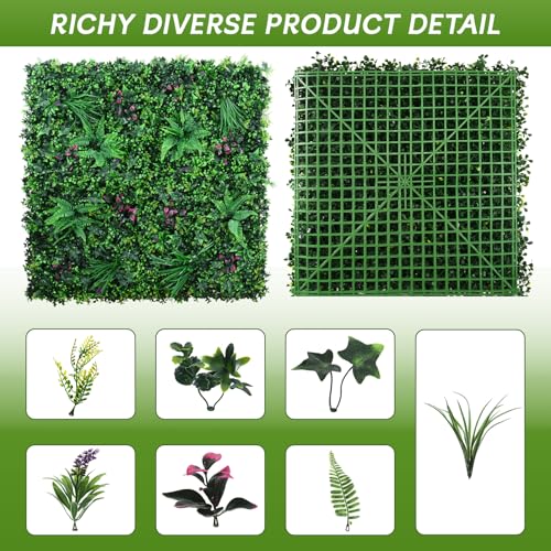fanado Grass Wall Panels 20"x20"(12pcs), Artificial Hedge Greenery Wall Backdrop, Plant Wall, UV Protected Privacy Fence Screen, Greenery Wall Decor for Outdoor Indoor Wedding Décor - color: Mint, size: 20x20 in 12pcs