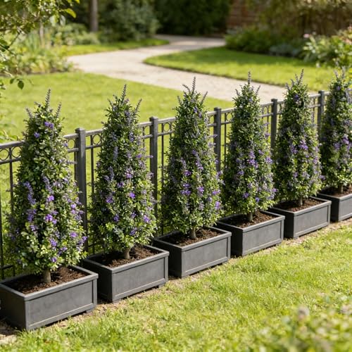 ALL SEASON GREEN Artificial Plants Lavender Topiary Tree, 35'' Purple Faux Flowers Potted Outdoor Plant, Front Porch Decor - size: 35'' Tall