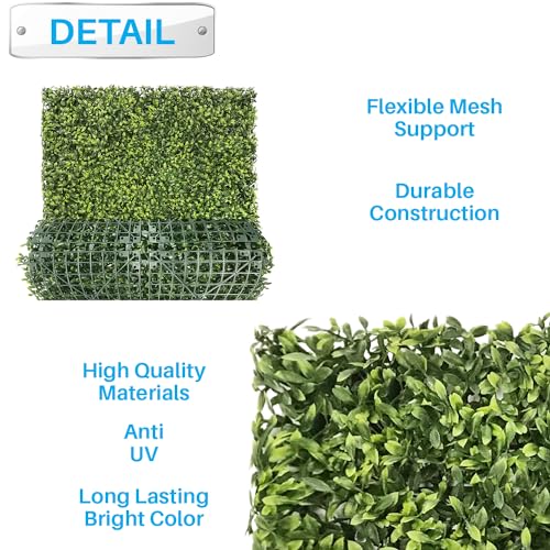 Patio Paradise 20"x20" (6PC) Artificial Grass Wall Panels Greenery Backdrop Faux Boxwood Hedge Fake Ivy Privacy Screen for Outdoor Wedding Décor Photography Background, Green Tea - color: Green Tea, size: 20"x20"