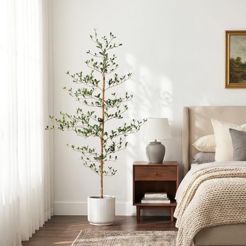 Verinatural Artificial Black Olive Tree 5ft - Shady Lady Real Wood Trunk Faux Olive Trees Indoor Outdoor Decor - Modern Aesthetic Tall Fake Plants with Pot for Home Living Room Patio Floor - size: 5ft