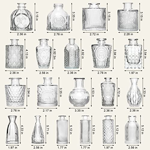 Arme Glass Bud Vase Set of 32 Pcs，Small Glass Vases for Flowers，Clear Bud Vases in Bulk，Vintage Vases for Centerpieces，Small Glass Bud Vase for Rustic Wedding Decorations，Home Table Flower Décor - color: Clear-32pcs, size: 32 Pcs