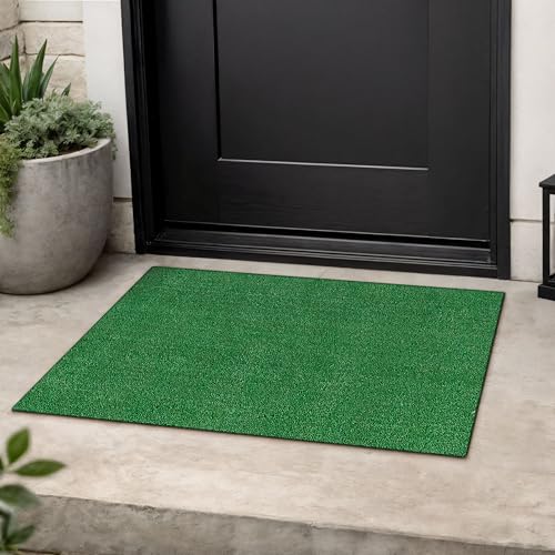 Rugshop Artificial Grass Indoor Outdoor Area Rug, Lightweight Synthetic Turf with Rubber Backing, Easy to Clean Polypropylene Lawn Mat for Patio, Balcony, Deck, 2'3" x 4' Green - size: 2'3" x 4' (Rectangular)