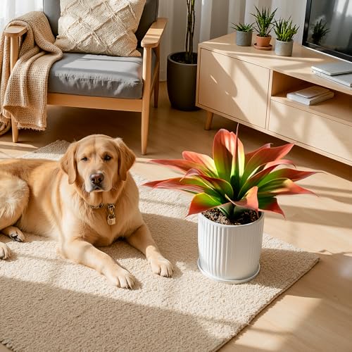 Ttranewsoo Fake Plants Artificial Agave Plants 13.8" Large UV Resistant Fake Agave Planters for Indoor and Outdoor Decorating Tropical Plant Succulents Greenery Indoor Decor 2Pack(Red) - color: Agave15-re2