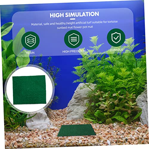 Fish Tank Simulation Turf Mat 9.84X7.87 Inch Artificial Turf for Turtle Basking Platform Reptile Habitat Home Landscaping and Flowerpot Decoration - size: 8" x 10" (Runner)