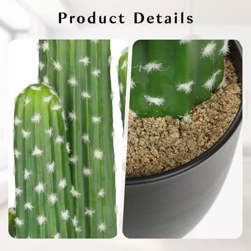 DILATATA Tall Fake Cactus Plant 28 inch Large Artificial Cactus Tree 'Saguaro Cactus' Faux Cactus Desert Plants Big Fake Cacti for Home Garden Office Decor - color: Stenocereus Fimbriatus