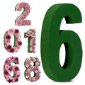 Leinuosen 12inch Dry and Wet Floral Foam Numbers Blocks Green Foam Blocks for Fresh and Artificial Flowers for Weddings Birthday Flower Arrangement Craft Project Garden Decoration(Number 6) - style: Number 6