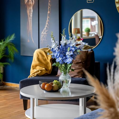 Delphinium Artificial Flowers 8PCS Single Stem Artificial Flowers for Home Table Festivals Indoor Outdoor Decor (Blue) - color: Blue