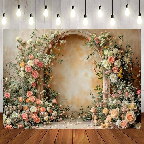 5 x 3 ft Flower Wall Backdrops Arch Pregnant Wedding Party Supplies Valentine's Day Mother's Day Event Bridal Shower, Baby Shower Banner Photo Shoot Portrait Photo Background - color: Orange, size: 5X3FT