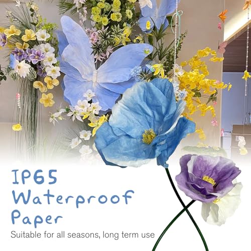 Blue Purple White Artificial Faux Flower Set Outdoor/Indoor Decor - 3D Waterproof Bendable Looking Fake Mixedcolor Flower Plastic Plants Floral Home Decor, Decoration for Party/Office/Hotel/Patio - color: S-mixed Color-b