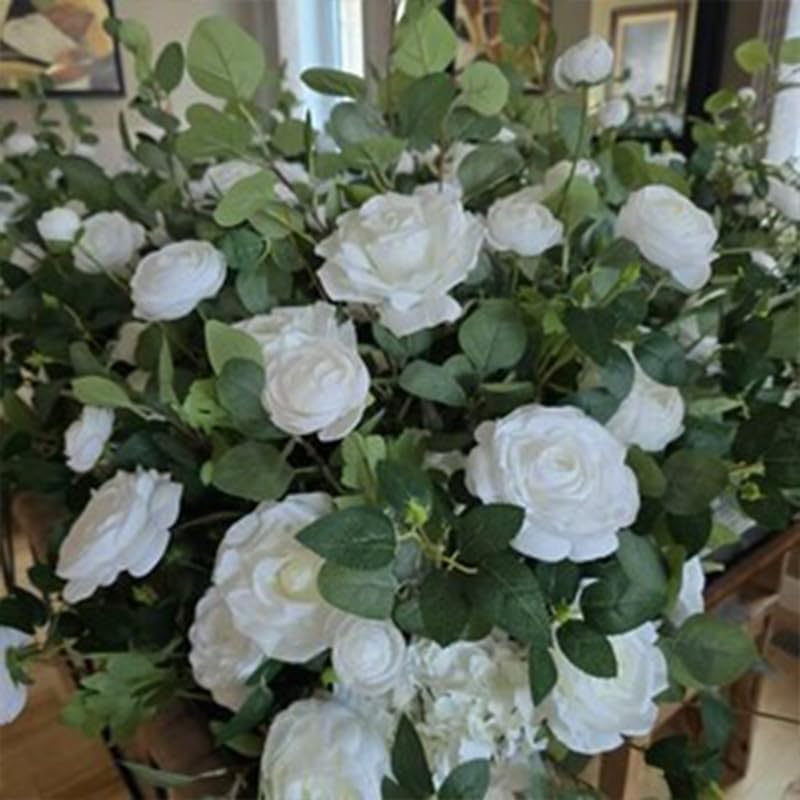 White Ground Flowers, White Wedding Decor, Aisle Flower Decoration, Barrel Whiskey Arrangement, Alter Flowers, Bridal Shower (20in) - size: 20in