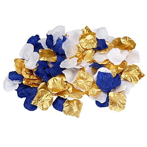 900pcs White Royal Blue Gold Artificial Silk Rose Petals Vase Table Scatter Confetti Aisle Runner Wedding Party Events Home Decoration