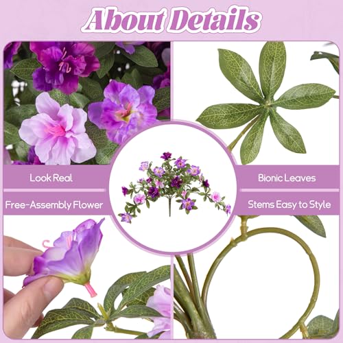 Ammyoo Artificial Hanging Flowers for Outdoors Hanging Baskets, 3 Pcs Fake Silk Flower with Hanging Baskets Planter for Spring Summer Garden Porch Patio Yard Outside Decor - color: X-deep-purple Light-purple Lotus With Basket
