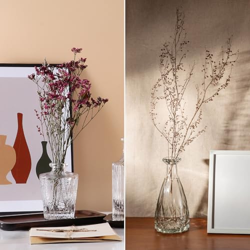 Vintage Glass Bud Vases Bulk 30 Pack|Small Clear Flower Vases for Wedding Decor, Centerpiece Table Decorations, Rustic Home & Party Decor (Transparent)