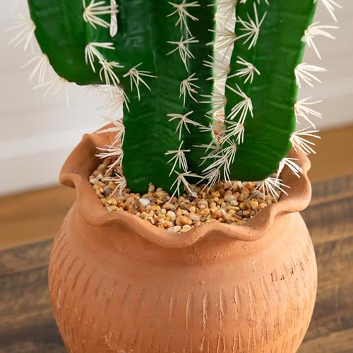 Nearly Natural 28in. Artificial Cactus in Terracotta Planter