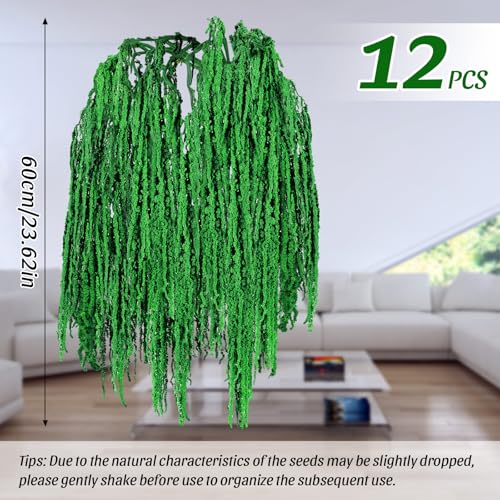 Suncalla Spring Natural Dried Amaranthus Hanging Flowers Amaranthus Artificial Flowers for Wedding Arch Bouquet Floral Garland Wall Home Decoration - color: Apple Green