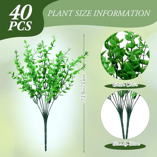 Zeyune 40 Bundles Artificial Grass Plants Outdoor UV Resistant Faux Grass Fake Bushes Plastic Greenery Shrubs Bulk Arrangement for House Outdoor Indoor Decoration Front Porch Window (Artisitic) - color: Artisitic