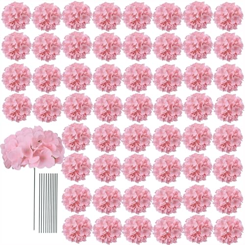 AVIVIHO 65pcs Fake Flowers Pink Hydrangea Artificial Flowers Bulk (Not Squished, No Steaming Need) Silk Flowers with Stems for Wedding Decor,Home,Baby Shower,Table Centerpieces Decoration - color: Pink, size: Medium