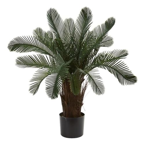 Nearly Natural Artificial, UV Resistant 2’ Cycas Tree (Indoor/Outdoor), Green 28" Dx28 Wx2'H