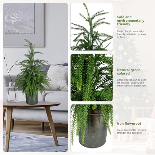 Artificial Topiary Plants Faux Tree Perfect Christmas Planter Filler Outdoor for Front Door,Indoor Outdoor,Farmhouse Home,Wall Window and Festival Wedding Decor (18 inch) - size: 18 inch