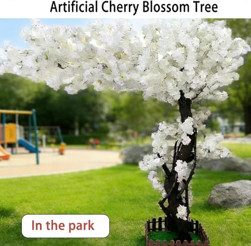 Japanese Artificial Cherry Tree Artificial Cherry Blossom Trees Fake Cherry Blossom Tree Indoor Outdoor Home Office Party Wedding Hotel,White,H8.2*L8.2ft - color: White, size: H8.2*L8.2ft
