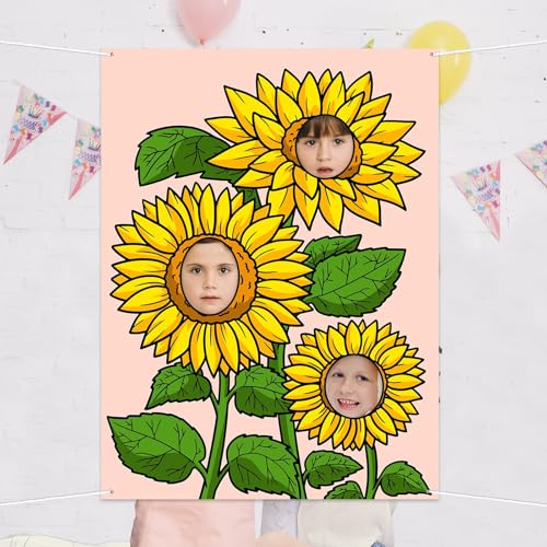 Sunflower Banner Pretend Play Game Backdrop Sunflowers Flowers Fall Theme Decor Decorations for Autumn Holiday Festival Girls Boys 1st Birthday Baby Shower Supplies Photo Booth Props