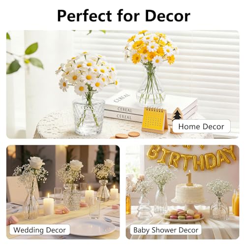 RUCKAE Glass Bud Vases Mini Flower Vase Small Vintage Vases for Centerpiece Table Wedding Decorations Home Decor Party(Transparent 32pack) - color: Transparent