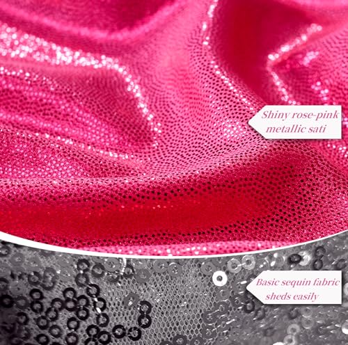 20ftx10ft Hot Pink Sequin Backdrop Curtain for Parties, Wrinkle Free Thick Glitter Sparkle Photo Backdrop Drapes 4 Panels 5x10FT Shimmer Back Drop Cloth for Wedding Birthday Photography Background - color: Hot Pink, size: 5'W×10'H _4 Panels