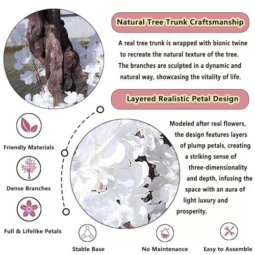 10FT Large Artificial Cherry Blossom Trees White for Home Decor Indoor Outdoor,Arbol De Cerezo Artificial Grande,Faux Fake Cherry Blossom Tree for Garden Party Wedding - color: White, size: 10x8.2ft