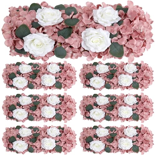 Pack of 6 Artificial Flower Wedding Arch Decorations, 18 inch Floral Centerpieces for Party Bridal Shower Event Table Wall Arrangement - Dusty Rose - color: Dusty Rose, size: Pack of 6 Flower Arrangements