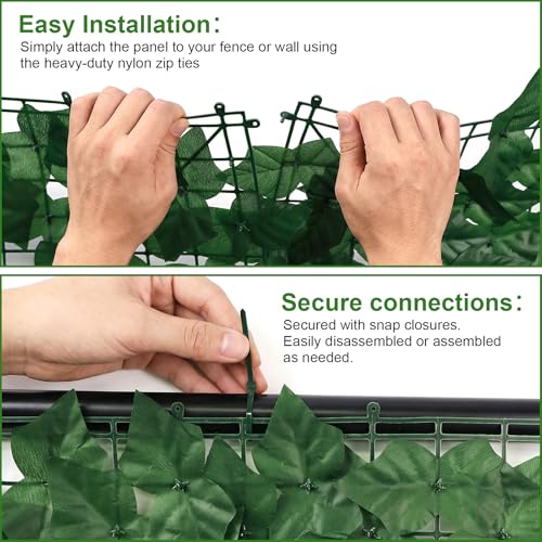 Artificial Ivy Privacy Fence Screen, 3.3ft x 9ft UV-Anti Faux Greenery Backdrop, Used for Patio, Balcony, Garden, Backyard Indoor Outdoor Green Wall Decor - size: 3.3ft x 9ft