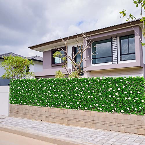 DOEWORKS Expandable Fence Privacy Screen for Balcony Patio Outdoor, 1PC Faux Ivy Fencing Panel for Backdrop Garden Backyard Home Decorations