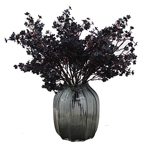JAKY-Global Babys Breath Fabric Cloth Artificial Flowers 6 Bundle European Fake Silk Plants Decor Wedding Party Decoration Bouquets Real Touch DIY Home Garden (Black-6pcs) - color: Black, size: 6 Bundles