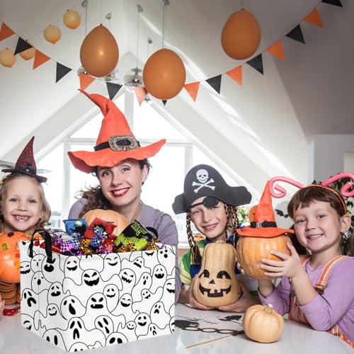 Halloween Ghost thriller basket,Empty Halloween basket,Horror and thriller decor,Trick or Treat Box for Boys and Girls,Horror decor(Ghost) - color: Ghost