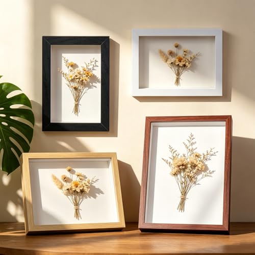 5x7 Shadow Box - Black Wooden Deep Picture Frame with Shatter-Resistant Panel for Wall Decor | 3D Display Case for Military Medals, Flowers, Photos and Crafts | Easy to Open & Ready to Hang Gift Idea - color: Black, size: 1Pcs 5x7in